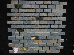 Slate Mixed with Metal Mosaic 007