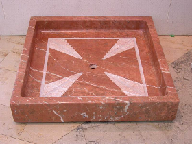 Anti Slip Red Marble Solid Shower Tray