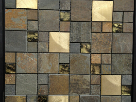 Slate Mixed with Metal Mosaic