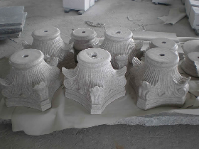 Pearl White Granite Column Capitals