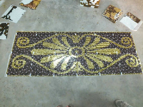 Gold mixed Black Glass Mosaic