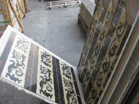water jet floor medallions patterns with Honeycomb Back
