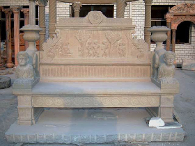 Antique Marble Carving Bench