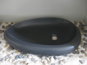 Honed Black Granite Vessel Sink
