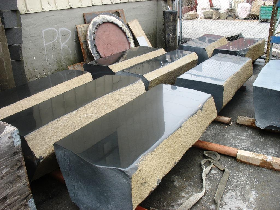 Polished Basalt Bench with Natural Skin