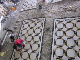 marble inlay floor tile