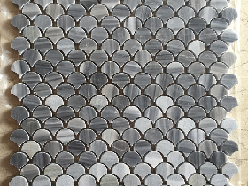 Dark Grey Wooden Marble Mosaic