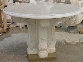 Carved Round Marble Table