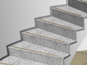 White Granite Staircase with Copper Antislip Insert