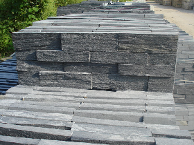 Black Slate Panelized Stone Veneer
