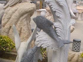 Natural Stone Dolphin Sculpture 002