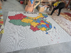 China Map Glass Mosaic Mural