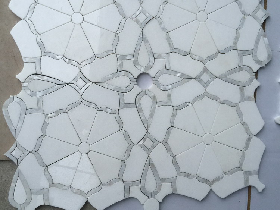 Unique Flower Design Mother of Pearl Shell Water Jet Cut Mosaic