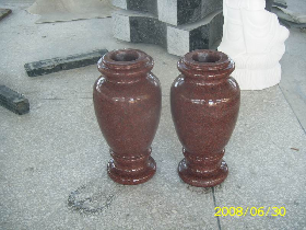 Indian Red Granite Vase