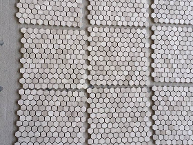 Grey Sandal Wood Marble Hexagon Mosaic