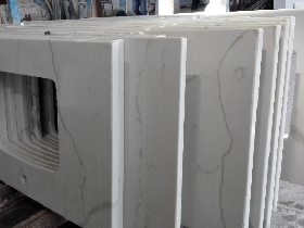 Statuario White Artificial Marble Bench Tops