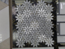 Gray and White Flower Marble Mosaic
