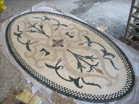 Handmade Stone Medallion Rug Marble Mosaic tile for floor