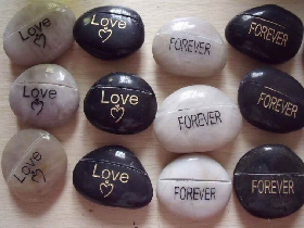 Love Engraved Pebble Stone