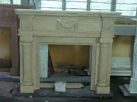 hand carved marble fireplace