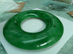 Green Jade Glass Stone Moulded Circle