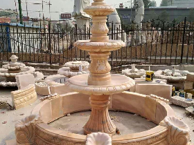Russian Stone Fountain in Red Marble
