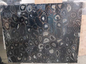 Black Agate  Glass Composite Slab
