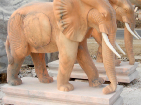 Stone Elephant Statue 002