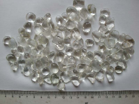 white clear glass beads