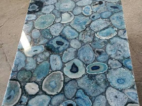 Blue Agate Desk Tops with Mitered Edge