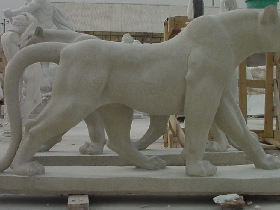 Stone Leopard Carving