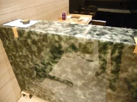 Crystal Green Jade Glass Stone Reception Worktop
