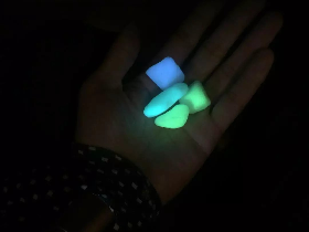 Blue and Green Glowing Granule