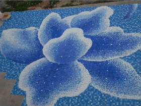 Flower Glass Mosaic Swimming Pool