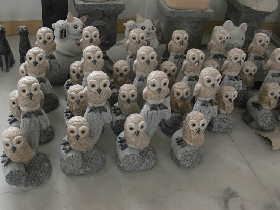Granite Owls Sculpture 001