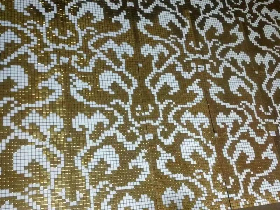 Golden Foil Glass Mosaic Pattern