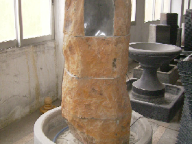 Hexagonal Basalt Column Water Feature