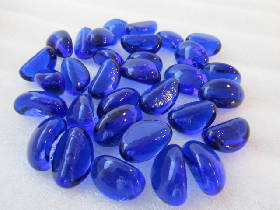 Ink Blue Glass Pebbles