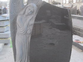 Angel Holding Heart Granite Monument 005