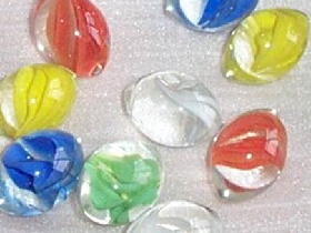 Mixed Colors Oval Glass Pebbles