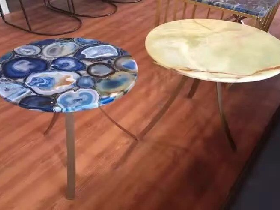 Blue Agate Round Coffee Table