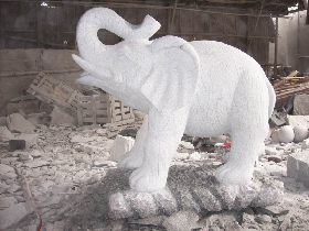 Stone Elephant Statue 005