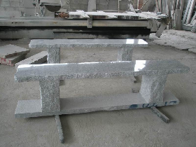 Gray Granite Bench with Natural Edge
