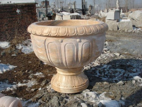 Red Marble Flower Pot